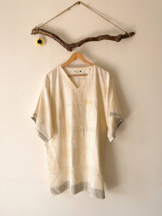 square sleeves dress off-white