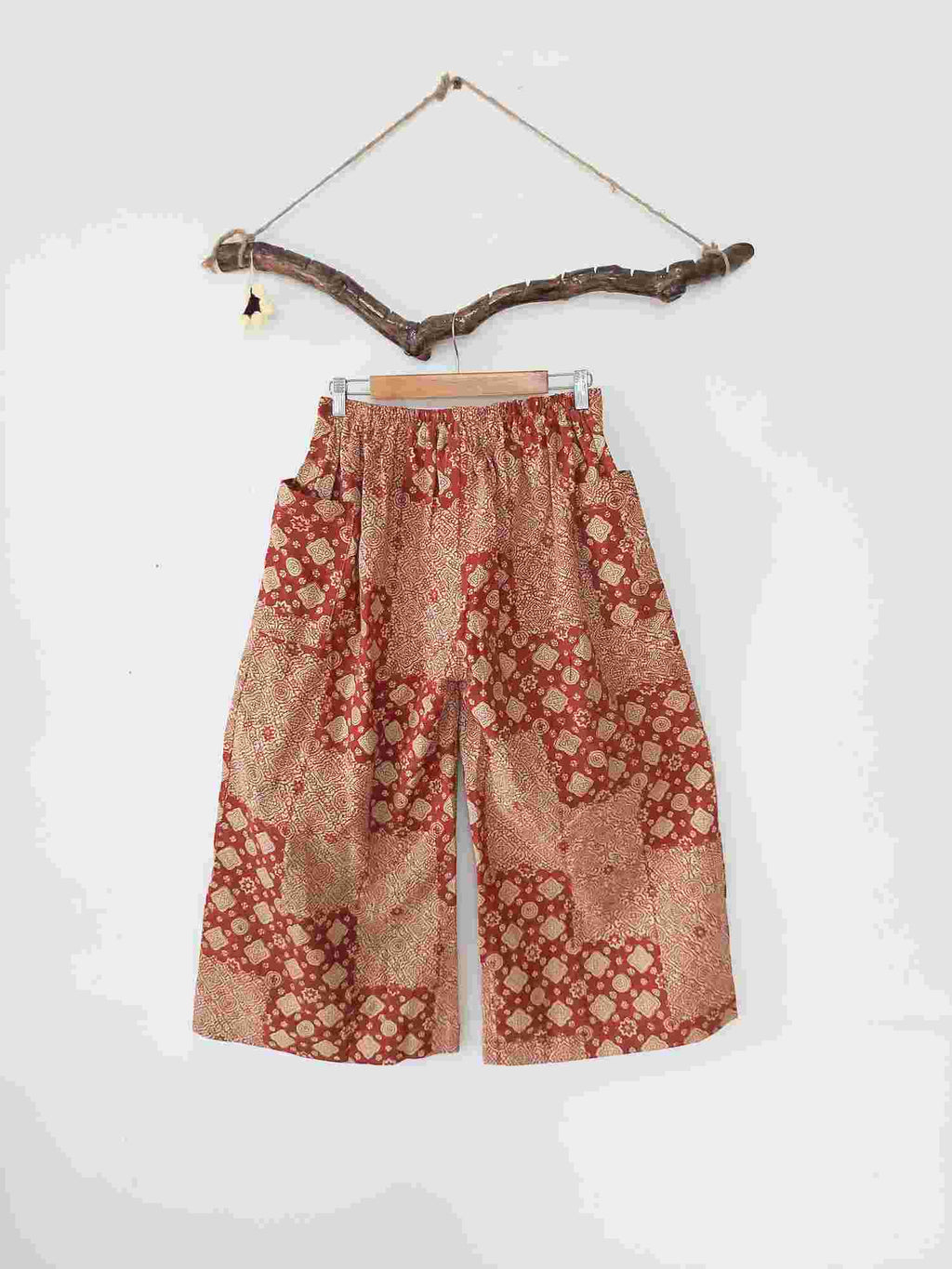 wide legged pants red ajrakh