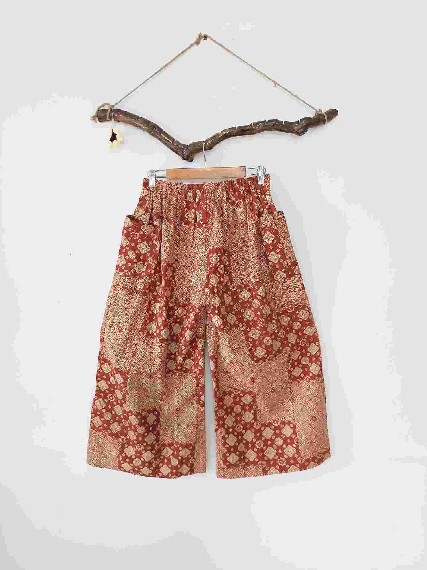 wide legged pants red ajrakh
