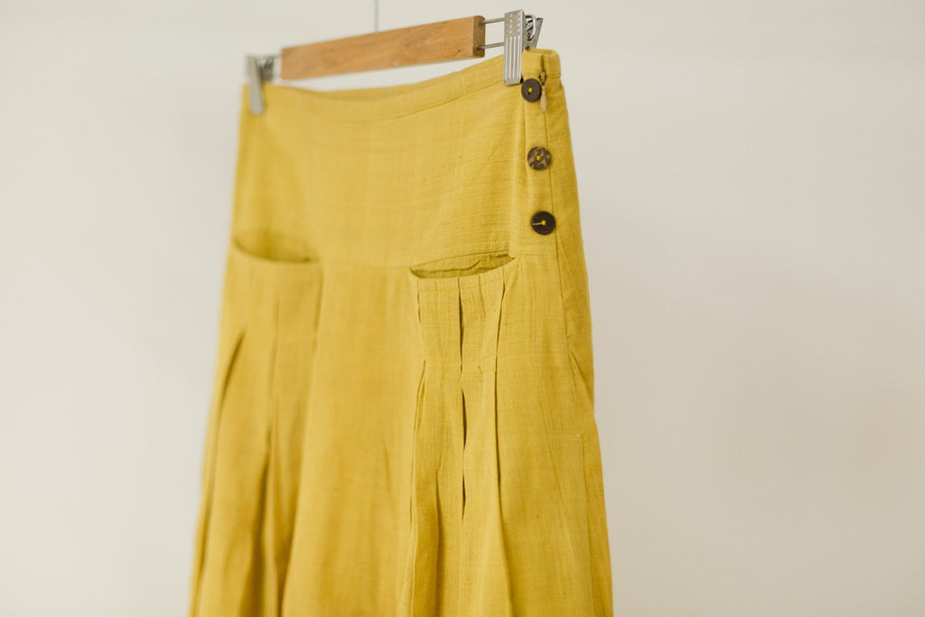front pocket skirt yellow