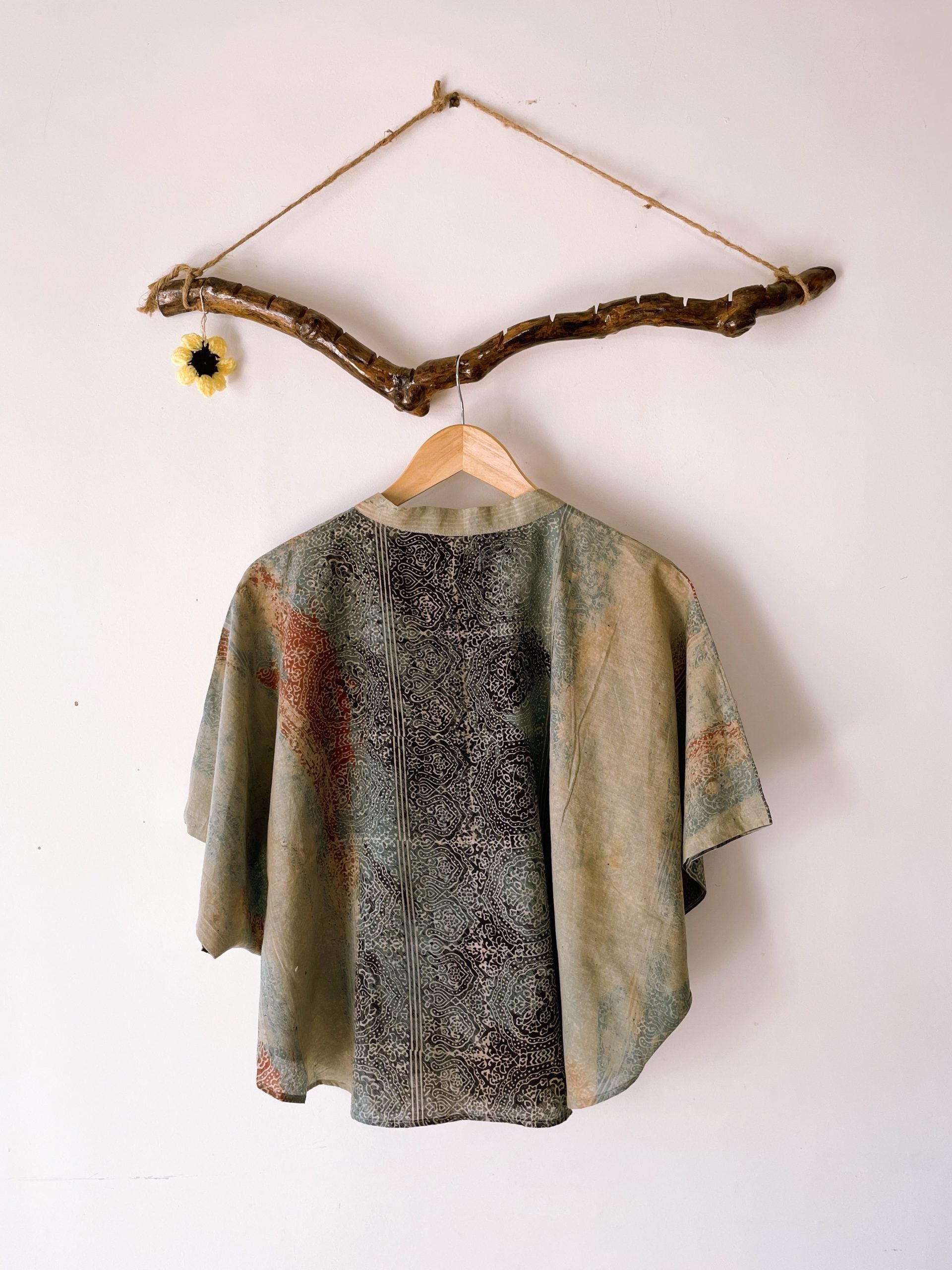 half moon top block printed - grey/red - grey, red