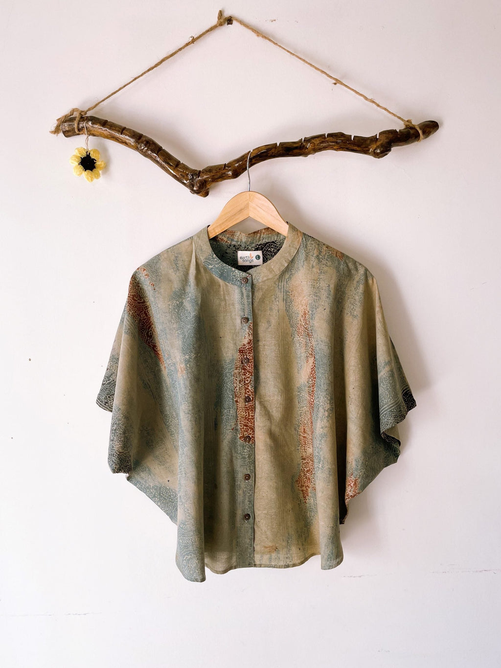 half moon top block printed - grey/red - grey, red