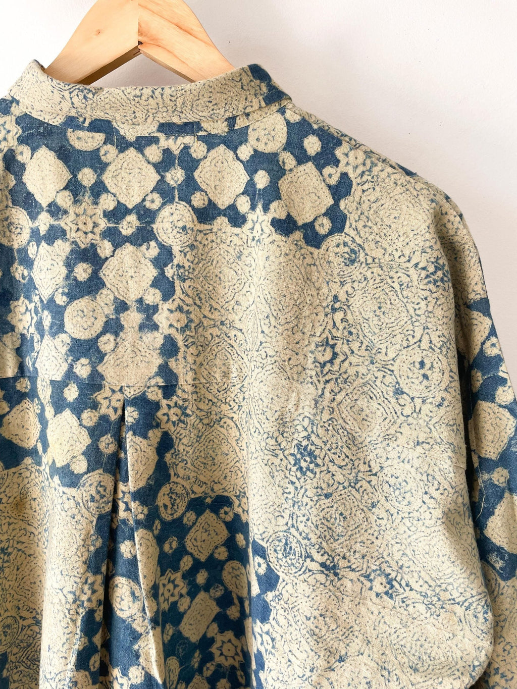 oversized shirt indigo block print