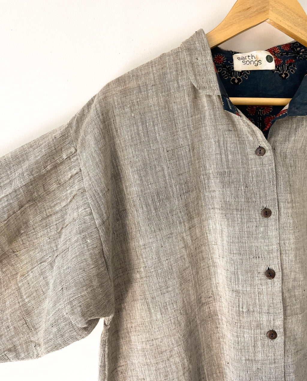 oversized shirt grey solid color