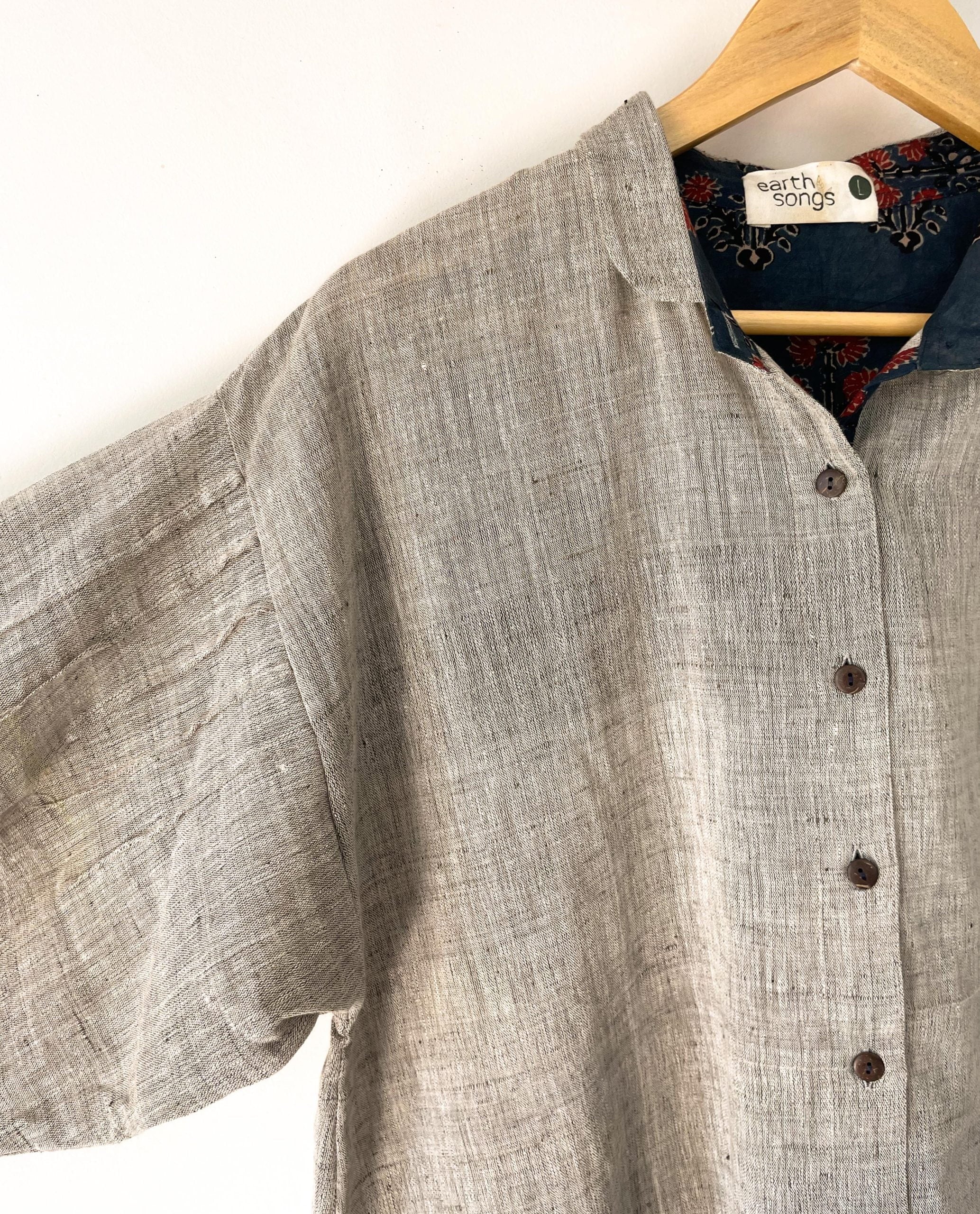 oversized shirt grey solid color