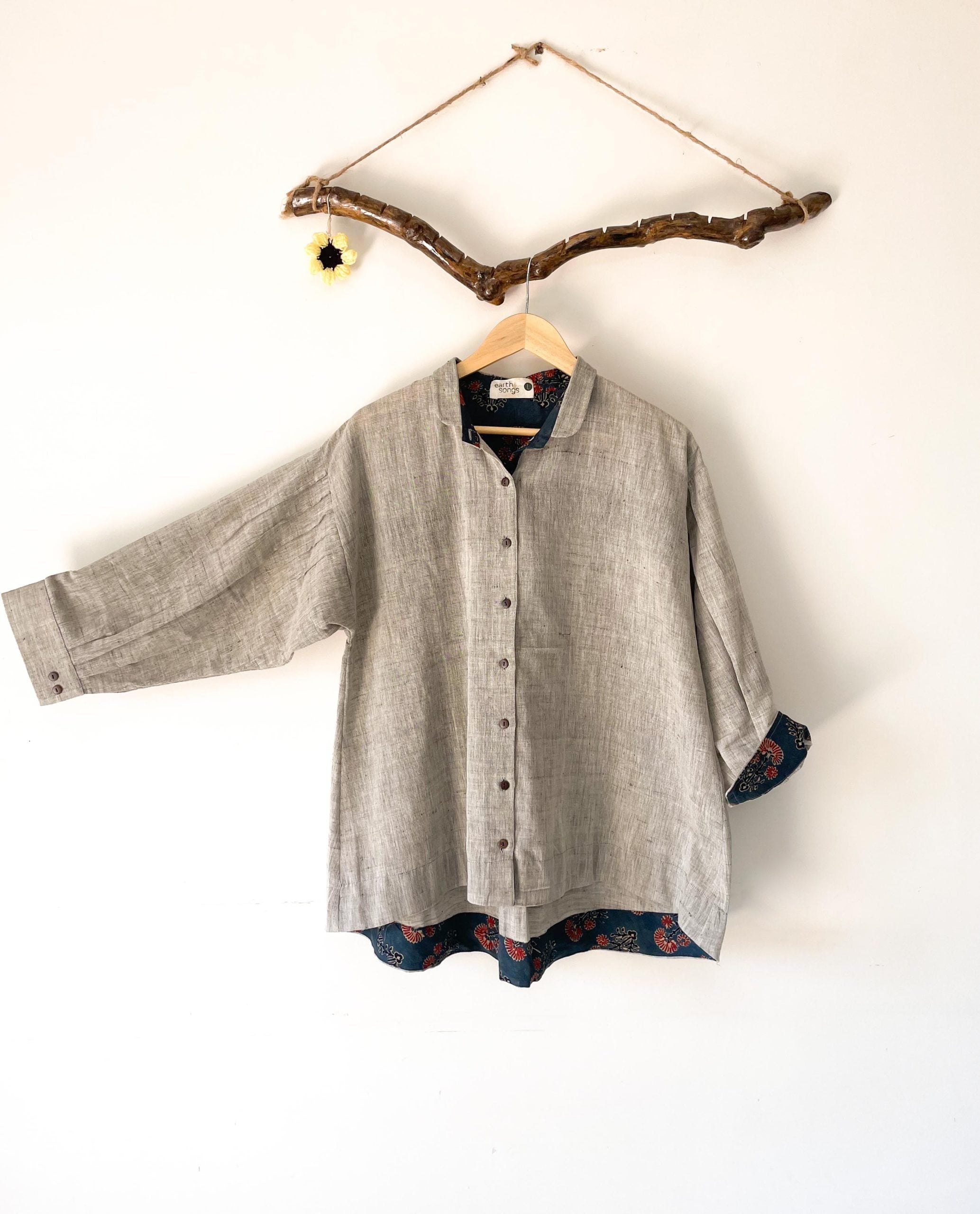 oversized shirt grey solid color
