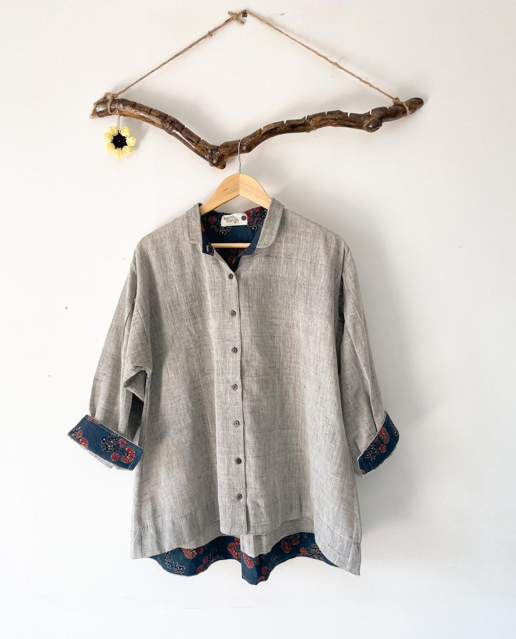 oversized shirt grey solid color