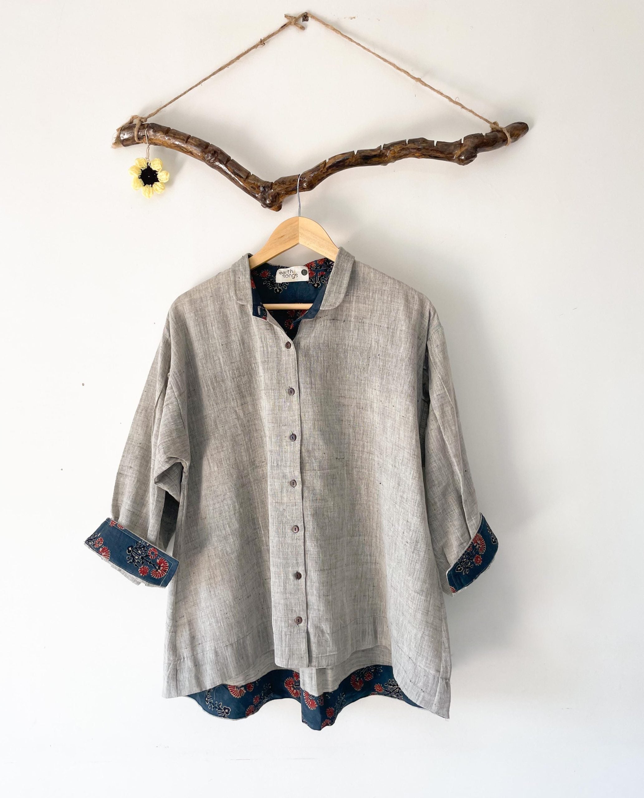 oversized shirt grey solid color
