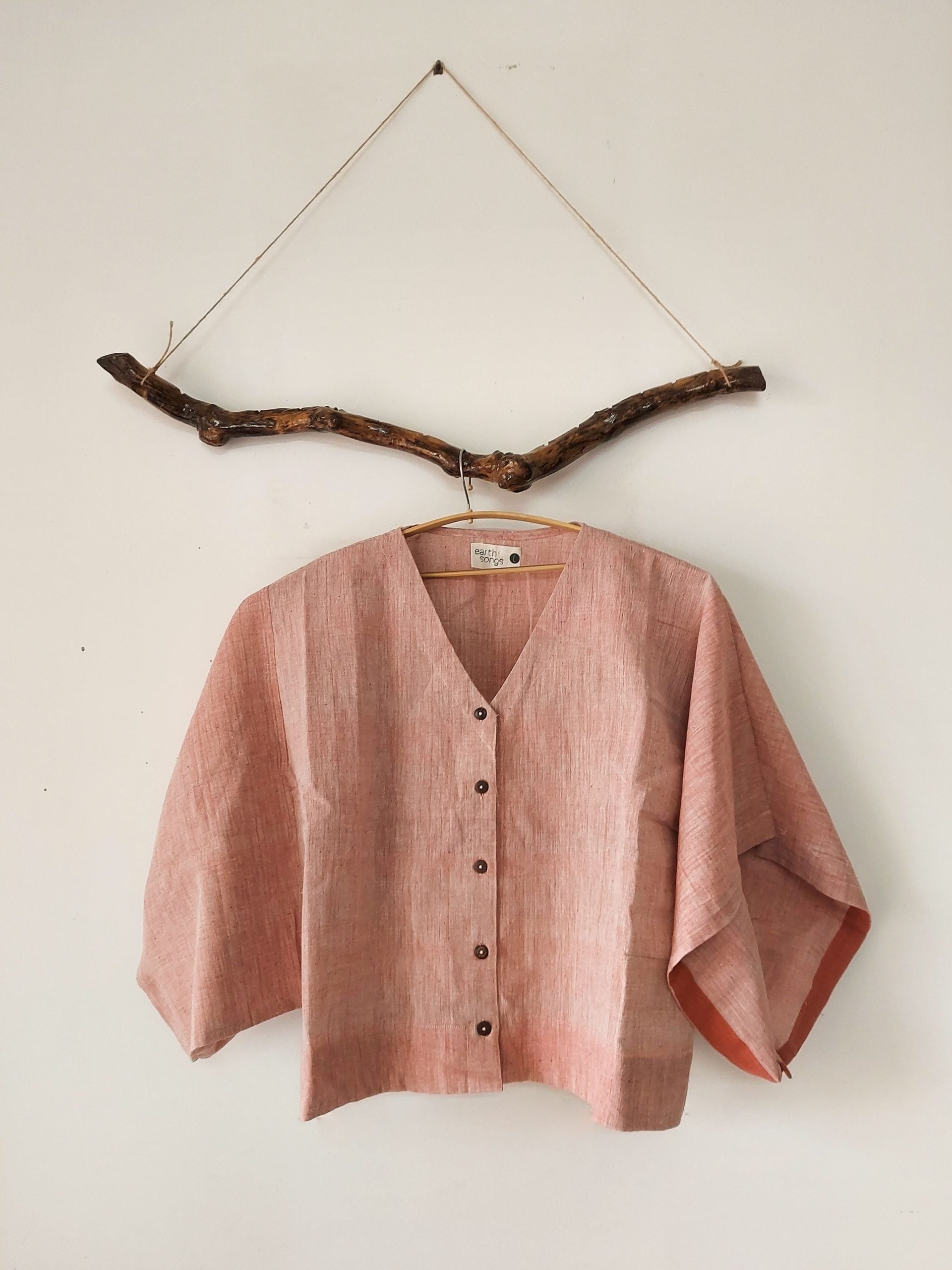 square sleeves front open pink - pink